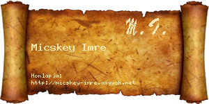 Micskey Imre névjegykártya